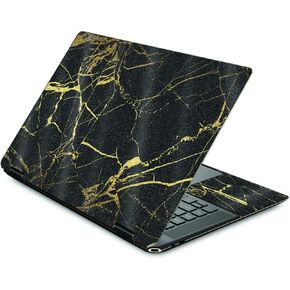 MightySkins Glossy Glitter Skin Compatible with HP Spectre X360 16" (2022) - Black Gold Marble | Protective, Durable High-Gloss Glitter Finish | Easy to Apply and Change Styles | Made in The USA