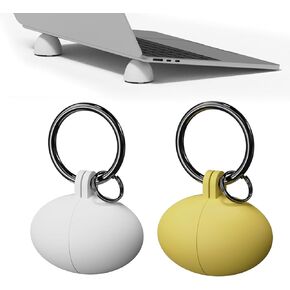 Portable Egg Keyring Style Anti-Slip Silicone Laptop & Pad Stand - Ergonomic Viewing, Typing, Drawing, Cooling Foot/Darkgray 2set(4pcs)