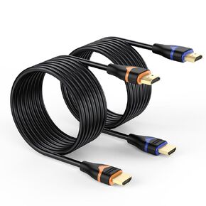 4K HDMI Cable 6.6FT 2-Pack, HDMI to HDMI Cable High Speed HDMI Cord 2.0 Ultra HD 4K@60Hz, 2K@144Hz, HDR, 3D, Dolby, HDCP 2.2, ARC for PS5, PS4, HDTV, Monitor, Xbox, Blu-ray, Laptop