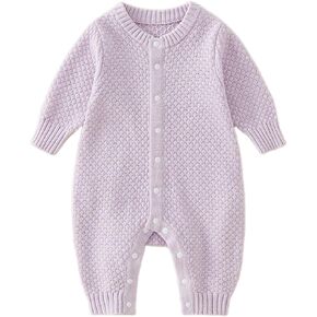 Newborn Boys Girls Sweater Romper Knitted Baby Outfits Toddler Fall Winter Solid Bodysuit Jumpsuit Clothes for 0~24M