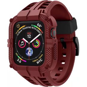 T-ENGINE Rugged Watch band Compatible with Apple Watch Series 9 Band for 44mm 42mm (Not compatible with 45mm) SE 9/8/7/6/5/4/3 for Men (Pink, 45mm/44mm/42mm)