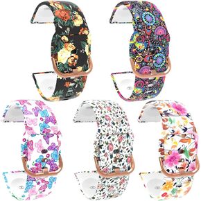 5 Pack Patterned Watch Bands Intended for KALINCO/MILOUZ/TOOBUR/A-TGTGA/Amzhero/Gydom IDW19 1.8'' Smart Watch Bands Replacement Wrist Strap Wristband for DATAFY/Konitee/Faweio/TMHAI IDW19 Smartwatch