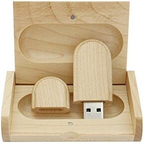 Maple Wood USB Flash Drive with Wooden Box U Disk Memory Stick Pen Drive (3.0/64GB)