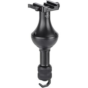 SUNWAYFOTO TA-75LLC 75mm High Rise Leveling Half Ball Adapter + Duo Lever Screw Clamp for Video Bowl Tripod Long Handle + Bubble Level + Sandbag Hook