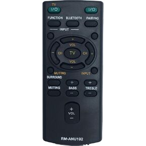 New Replaced RMANU192 RM-ANU192 Remote for Sony Soundbar Sound Bar HTCT60BT SA-CT60BT SS-WCT60 HT-CT60 HT-CT60BT SACT60 SA-CT60 SA-CT60BT SS-WCT60