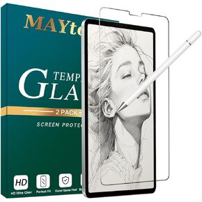MAYtobe [1-Pack Like Paper Screen Protector for iPad Pro 12.9 Inch (6th/5th/4th/3rd/2nd/1st Generation) Tempered Glass, for Drawing and Writing, No Bubbles, 9H Hardness