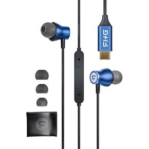 FHG USB C Headphones for iPhone 15, Hi-Res Audio Certified USB C Earbuds with DAC, 384KHz/32bit Type C Headphones with Mic for Call, Noise Isolating Comfortable Fit for Samsung