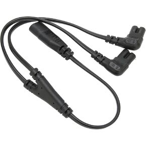 Dual C7 to C8 Splitter Cord, Male to Female 1 in 2 Out Ac Power Splitter Cable Iec320 C8 to Dual C7 Cord for LCD Monitor Desk Lamp