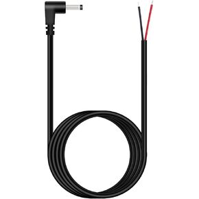 Fancasee 6 ft Replacement 3.5mm x 1.35mm 90 Degree Right Angle DC Power Male Plug Jack to Bare Wire Open End Pigtail Power Cable Cord for DC Power Supply Cable Repair