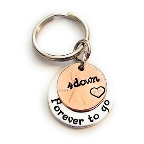 2020 Penny 4th Anniversary Gift 4 Down and Forever To Go Coin Key Chain Lucky Copper for Him or Her
