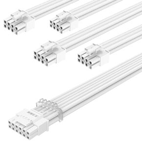 600W PCIe 5.0 /12VHPWR PSU Cable,16Pin(12+4) Connector for RTX 3090 Ti 4070Ti 4080 4090 PCIe 5.0 GPU, 4x8pin(4+4) CPU Connectors Only for Corsair/Great Wall/Thermaltake PSU(Black-70CM)