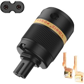 Viborg VF508 C7 Power Connector Pure Copper Figure 8 IEC Connector Female AC Power Plug 7A/125V 2.5A/250V Power Cord Audio Cable Mains Connector