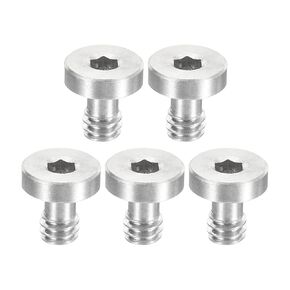 PATIKIL 1/4"-20 Thread 16mm Length Camera Quick Release Screw Tripod Screw, 5 Pack Stainless Steel Hex Slot Screws for DSLR Camera Rig Accessories, Silver