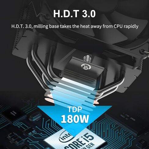 مبرد هواء وحدة المعالجة المركزية PCCOOLER Paladin EX400 Premium، مروحة PWM 130 مم، مبرد وحدة المعالجة المركزية 180W TDP، طبقة حماية مضادة للأكسدة مطلية بالنيكل لـ AMD AM4 AM5 وIntel LGA 1700/1200/115X (Paladin EX400) in Kuwait