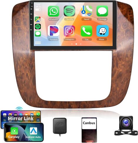 2G 64G Android Stereo Radio Carplay for GMC Yukon Chevrolet Chevy Silverado Tahoe Suburban 2007-2013, Rimoody 9 Inch Touchscreen Android Auto Mirror Link Bluetooth FM/RDS GPS WiFi SWC Backup Camera in Saudi Arabia