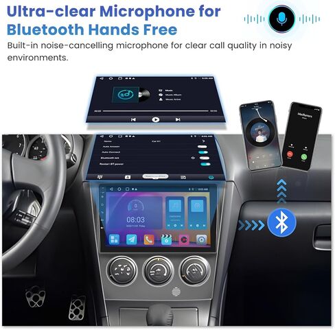 2G+32G Inefala لـ Subaru Impreza WRX STI 2003-2006 Android 13 مجموعة ستيريو مع Carplay اللاسلكي وAndroid Auto، راديو بشاشة لمس عالية الدقة 9 بوصة مع GPS WiFi BT EQ 28UI USB Mic كاميرا احتياطية in Kuwait