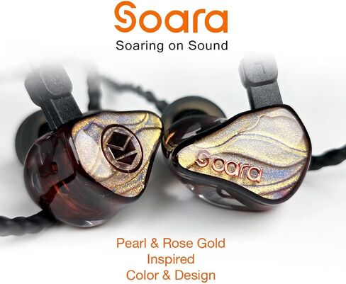 Soara IEM من Kontinum - شاشات داخل الأذن ممتازة لعشاق الموسيقى والموسيقيين، 3BA(Knowles) +1 برامج تشغيل ديناميكية، غرف مطبوعة ثلاثية الأبعاد، كابلين قابلين للفصل (3.5 مم و4.4 مم) بدون ميكروفون in Saudi Arabia