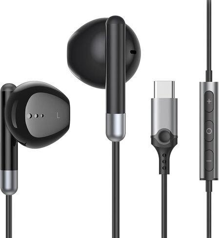 سماعات أذن USB C لهاتف Samsung Galaxy S23 Ultra S22 S21 FE S20 A53 A54 من النوع C مع ميكروفون وتحكم في مستوى الصوت، سماعات أذن داخل الأذن سلكية لهاتف iPhone 16 وiPad Pro 2022 iPad Air 5 وPixel 7 in Saudi Arabia