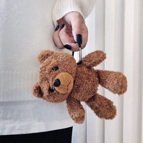 Guppy for AirPods Pro Case Girls 3D Cartoon Cute Teddy Bear Doll Plush Fluffy Warm Carrying Case Soft Protective AirPod Pro Case Cover Accessories for Airpods Pro 2019 in Kuwait
