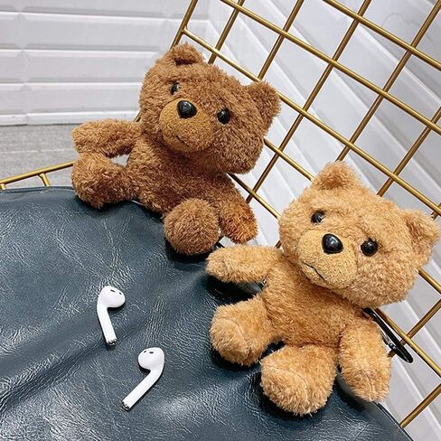 Guppy for AirPods Pro Case Girls 3D Cartoon Cute Teddy Bear Doll Plush Fluffy Warm Carrying Case Soft Protective AirPod Pro Case Cover Accessories for Airpods Pro 2019 in Kuwait
