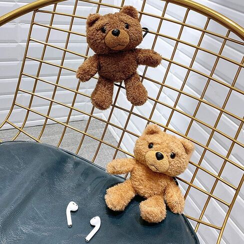 Guppy for AirPods Pro Case Girls 3D Cartoon Cute Teddy Bear Doll Plush Fluffy Warm Carrying Case Soft Protective AirPod Pro Case Cover Accessories for Airpods Pro 2019 in Kuwait