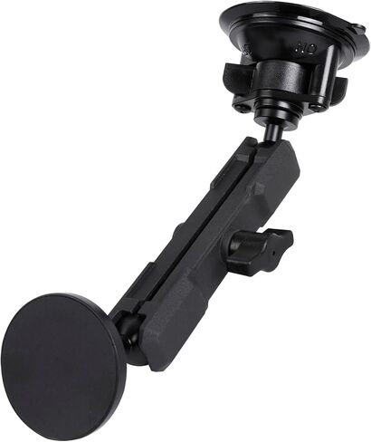 حامل هاتف مغناطيسي فائق مع ذراع طويل بمقبس مزدوج لسلسلة MagSafe iPhone 15 14 13 12، حامل هاتف للسيارة مزود بكأس شفط يدور 360 درجة للزجاج الأمامي للسيارة in Kuwait