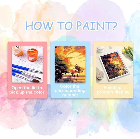 Beach Paint by Number for Adults-Sunset Paint by Numbers for Adults Beginner,Landscape Paint by Numbers for Gift Home Wall Decor(Beach,16x20 inch) in Kuwait