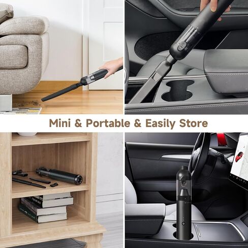 KIKIMO للمكنسة الكهربائية Tesla، مكنسة كهربائية صغيرة محمولة لاسلكية قابلة لإعادة الشحن، قوة عالية 120 فولت/18000 باسكال، مضخة نفخ هواء محمولة لتفريغ الغبار للسيارة والمنزل والحيوانات الأليفة in Kuwait