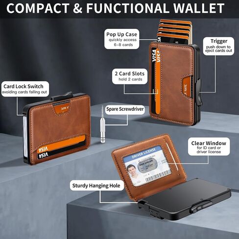محفظة للرجال، محفظة رجالية رفيعة للغاية، محفظة ذكية تحجب RFID مع مشبك نقود، محفظة حامل بطاقات معدنية، محفظة جيب أمامي Tarjeteros De Hombres in Saudi Arabia