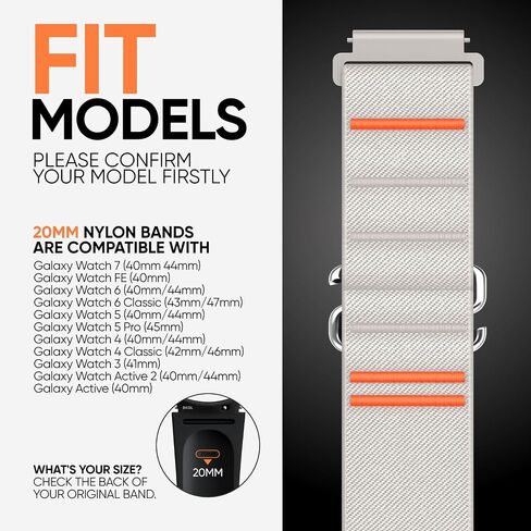 سوار رياضي من Suitisbest S-Hook متوافق مع Samsung Galaxy Watch 6 5 4 7 FE Band، Watch 6/4 Classic، Watch 5 Pro، حزام حلقة نايلون متين وقابل للتعديل لـ Galaxy Active1/Active2 in Saudi Arabia