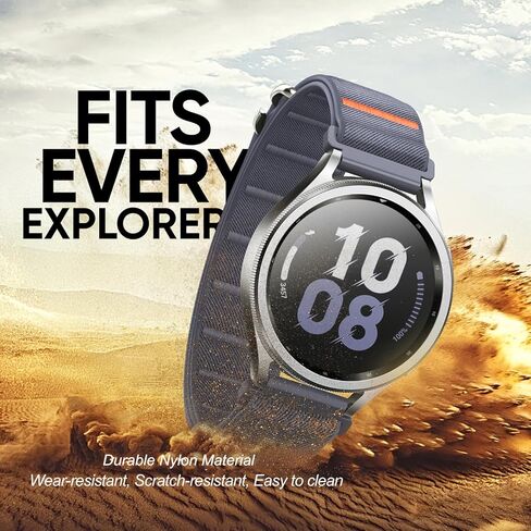 Suitisbest S-Hook Sport Band Compatible with Samsung Galaxy Watch 6 5 4 7 FE Band, Watch 6/4 Classic, Watch 5 Pro, Durable and Adjustable Nylon Loop Strap for Galaxy Active1/Active2 in Kuwait