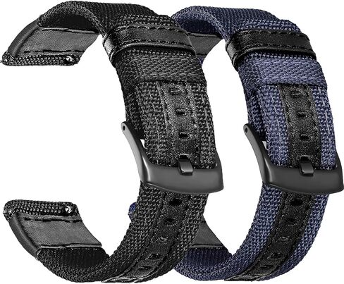 Olytop Galaxy Watch 5 Pro Bands/Watch 6/5/4 44mm 40mm Band Compatible with Samsung Watch 6/4 Classic 47mm 43mm 42mm 46mm Bands, 20mm Nylon Sports Bands with Leather Wristband Replacement Strap in Saudi Arabia