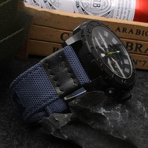 Olytop Galaxy Watch 5 Pro Bands/Watch 6/5/4 44mm 40mm Band Compatible with Samsung Watch 6/4 Classic 47mm 43mm 42mm 46mm Bands, 20mm Nylon Sports Bands with Leather Wristband Replacement Strap in Saudi Arabia