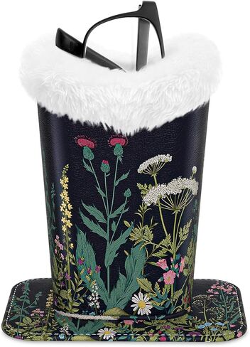 حامل النظارات، حافظة بنمط جلد البولي يوريثان مبطنة بالقطيفة مع قاعدة مغناطيسية، للجنسين للنساء والرجال، شجرة الألوان in Kuwait