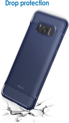 حافظة JETech رفيعة لهاتف Samsung Galaxy S8 Plus S8+، غطاء هاتف رفيع ممتص للصدمات وتصميم من ألياف الكربون (أسود) in Saudi Arabia