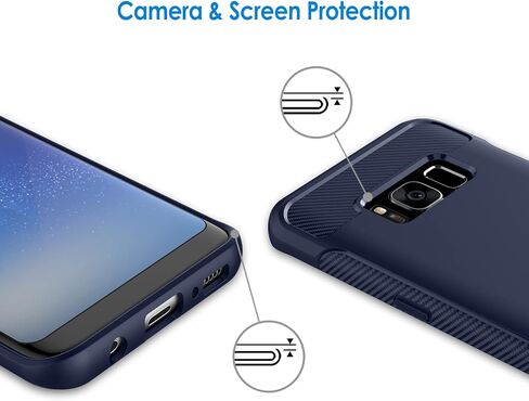 حافظة JETech رفيعة لهاتف Samsung Galaxy S8 Plus S8+، غطاء هاتف رفيع ممتص للصدمات وتصميم من ألياف الكربون (أسود) in Saudi Arabia