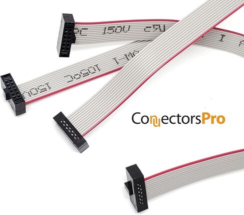 2-Pack 20cm 7.8 Inches 1.27mm 10P 2x5 F/F Mini Female to Female IDC Connector on 0.635mm Pitch 10 Conductors 20 cm Flat Ribbon Cable in Saudi Arabia