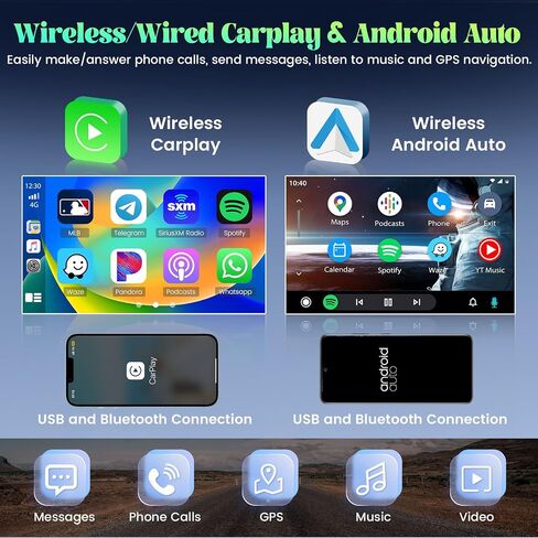 Roinvou 2+32G Android Car Stereo for Hyundai Elantra 2007-2010, 9" Touchscreen in-Dash GPS Navigation with Wireless CarPlay Android Auto Mirror Link WiFi Bluetooth FM RDS Radio Backup Camera in Saudi Arabia