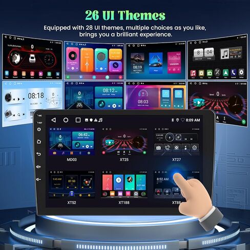 Roinvou 2+32G Android Car Stereo for Hyundai Elantra 2007-2010, 9" Touchscreen in-Dash GPS Navigation with Wireless CarPlay Android Auto Mirror Link WiFi Bluetooth FM RDS Radio Backup Camera in Saudi Arabia