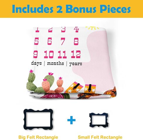 Cow Girl Baby Stuff, Baby Monthly Milestone Stuff for Newborn Baby Photo Taken - Baby Age Blanket with 2 Frame in Saudi Arabia