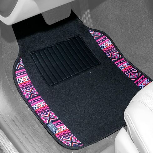 FH Group Car Seat Covers Full Set Plaid Print Cloth - Universal Fit Automotive Seat Covers, Low Back Front Seat Covers, Solid Back Seat Cover, Washable Car Seat Cover for SUV, Sedan, Van Red in Kuwait