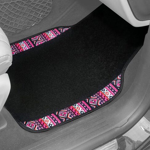 FH Group Car Seat Covers Full Set Plaid Print Cloth - Universal Fit Automotive Seat Covers, Low Back Front Seat Covers, Solid Back Seat Cover, Washable Car Seat Cover for SUV, Sedan, Van Red in Kuwait