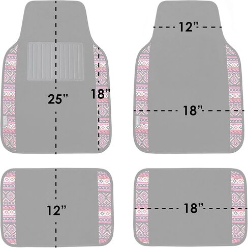 FH Group Car Seat Covers Full Set Plaid Print Cloth - Universal Fit Automotive Seat Covers, Low Back Front Seat Covers, Solid Back Seat Cover, Washable Car Seat Cover for SUV, Sedan, Van Red in Kuwait