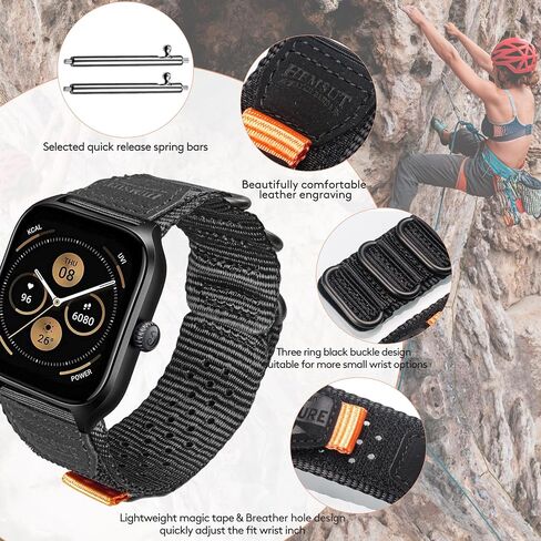أحزمة ساعة Torbollo متوافقة مع Amazfit، أساور معصم رياضية متينة وناعمة قابلة للتعديل لـ Amazfit GTS 4/4 Mini/3/2 /2e/2 mini، Bip 3 Pro / 3/U Pro/Bip/Lite/S/S lite in Saudi Arabia