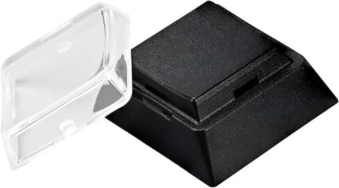 أغطية مفاتيح مزدوجة الطبقة مخصصة على الفور مع غطاء غطاء شفاف للملصقات القابلة للإزالة أو قصاصات الورق المتوافقة مع مفاتيح Cherry MX (12 قطعة - زر أسود) in Kuwait