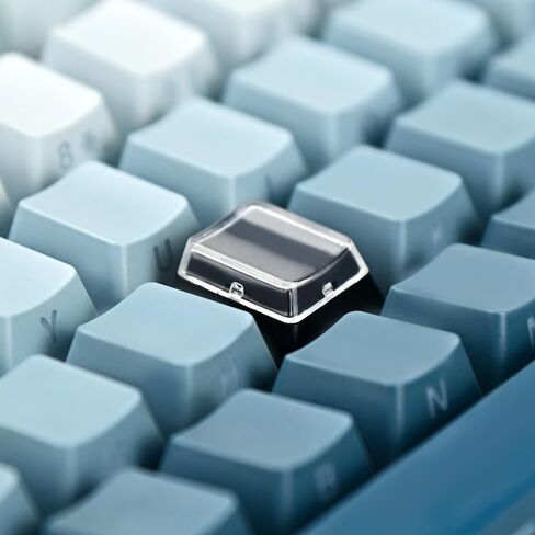 أغطية مفاتيح مزدوجة الطبقة مخصصة على الفور مع غطاء غطاء شفاف للملصقات القابلة للإزالة أو قصاصات الورق المتوافقة مع مفاتيح Cherry MX (12 قطعة - زر أسود) in Kuwait