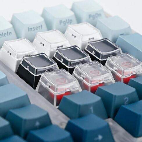 Instantly Custom Double-Layer Keycaps with Transparent Cover Cap for DIY Removable Stickers or Scraps of Paper Compatible with Cherry MX Switches (12Pcs-Black Botton) in Saudi Arabia