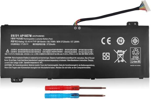 بطارية كمبيوتر محمول بديلة AP18E7M من Nitro 5 لجهاز Acer Predator Helios 300 PH315-52 PH315-53 Predator Triton 300 PT315-51 Nitro 5 AN517-52 AN517-51 AN515-54 Nitro 7 Aspire 7 A715-74G AP18E8M. in Saudi Arabia