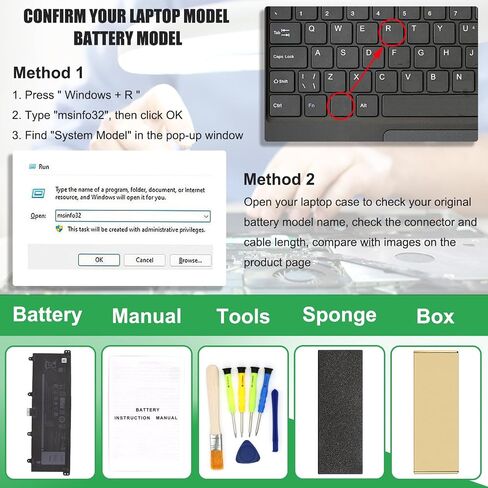 9F4FN بطارية كمبيوتر محمول بديلة لـ Dell Latitude 7320 قابلة للفصل Inspiron 14 3420 Series 09F4FN 2VKW9 8PK6G 7.6V 40Wh 5000mAh in Saudi Arabia