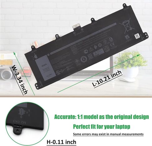 9F4FN بطارية كمبيوتر محمول بديلة لـ Dell Latitude 7320 قابلة للفصل Inspiron 14 3420 Series 09F4FN 2VKW9 8PK6G 7.6V 40Wh 5000mAh in Saudi Arabia